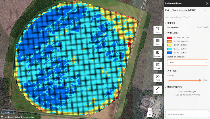 Vision AI maps the condition of crops on farm fields. It predicts the production seeds from the condition of the crop.